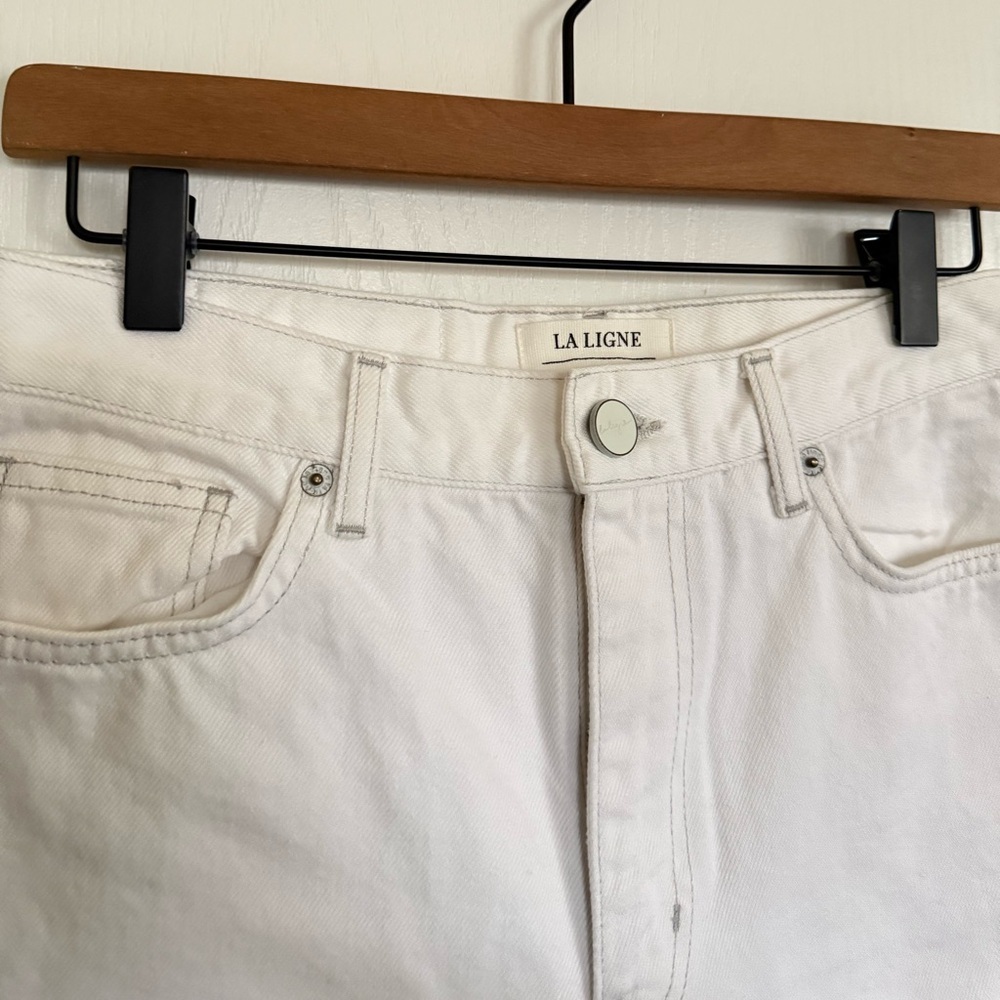 La Ligne NEW Isadora Wide Leg Jean in White - Picture 7 of 8